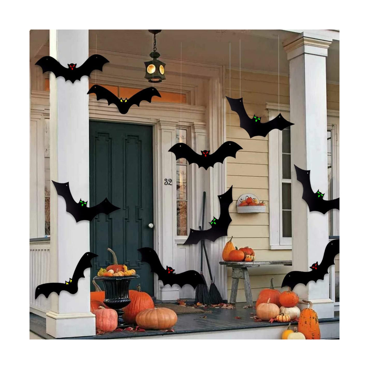 YUJUN Halloween Hanging Bats for 12PCS 3D Halloween Yard Outdoor Decoration