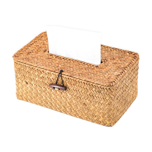 Decorative Caramel Rectangle Seagrass Holder