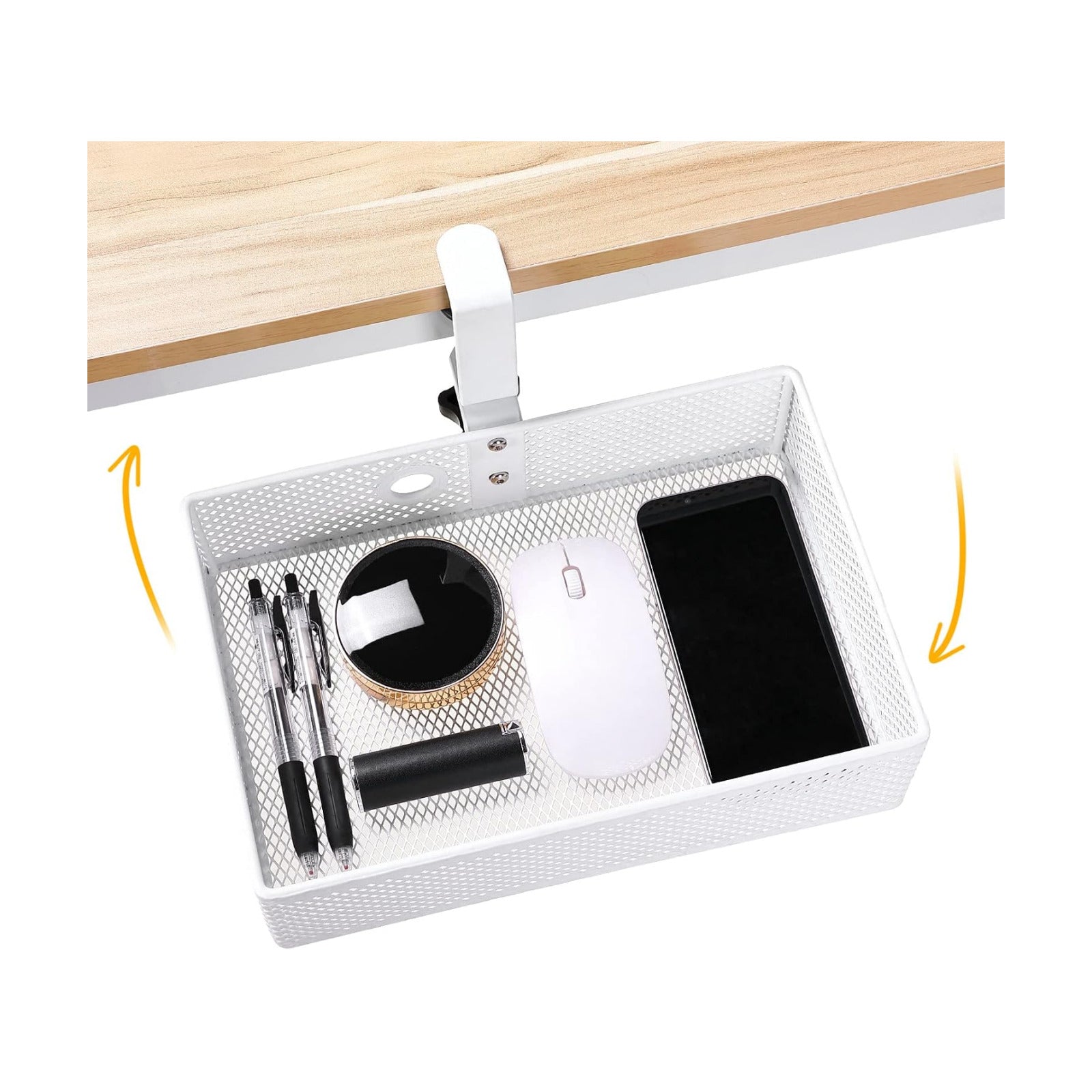 Under Desk Drawer, Clamp on Desk Organizer Hanging Desk Storage Under Table | Under desk organizer: clamp on desk