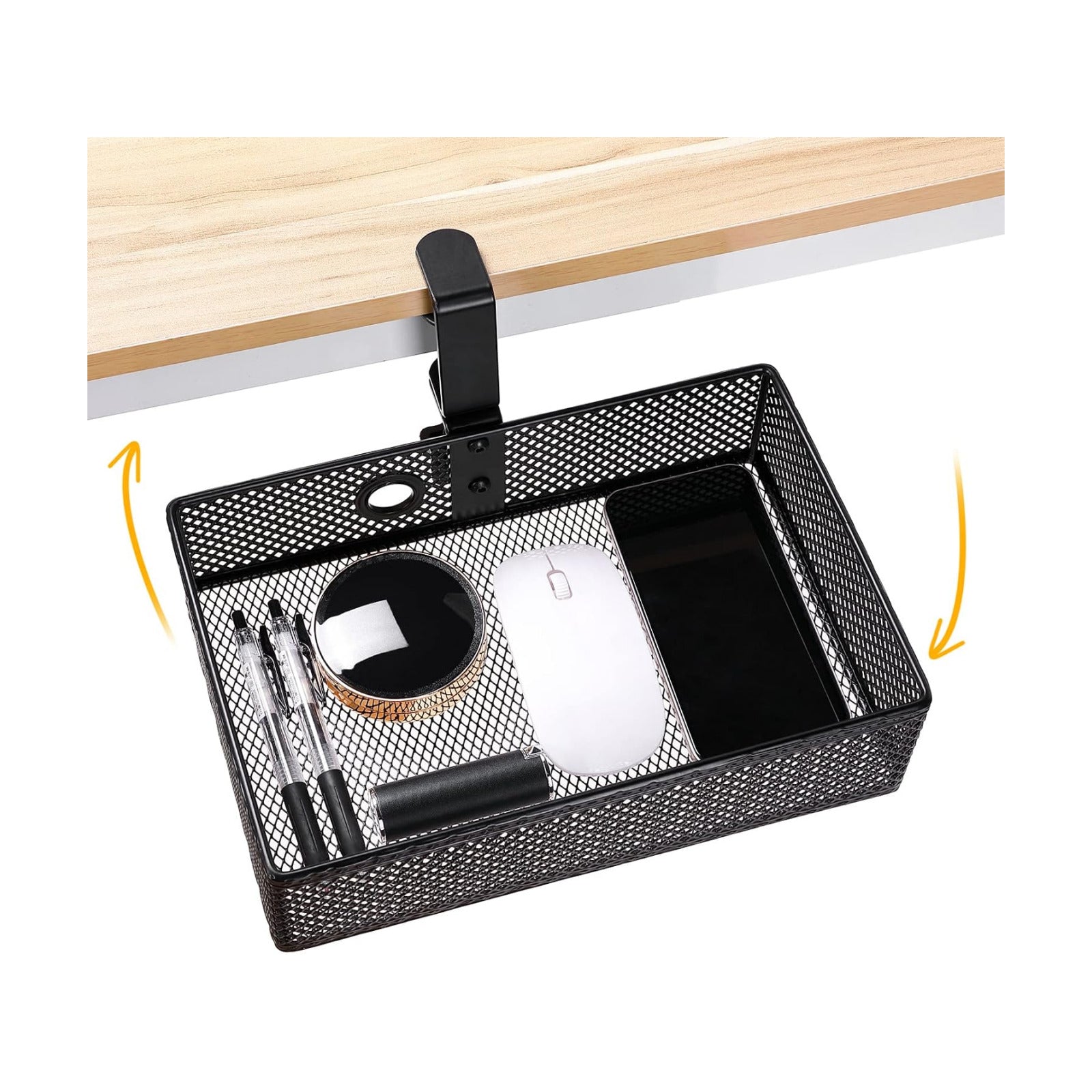 Under Desk Drawer, Clamp on Desk Organizer Hanging Desk Storage Under Table | Under desk organizer: clamp on desk