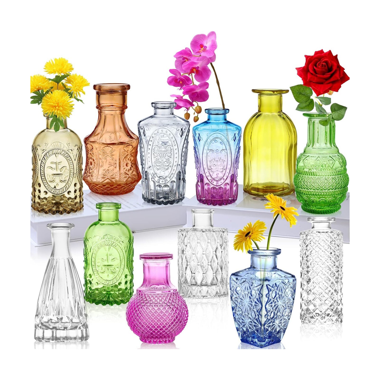 Glass Bud Vases / Set of 12