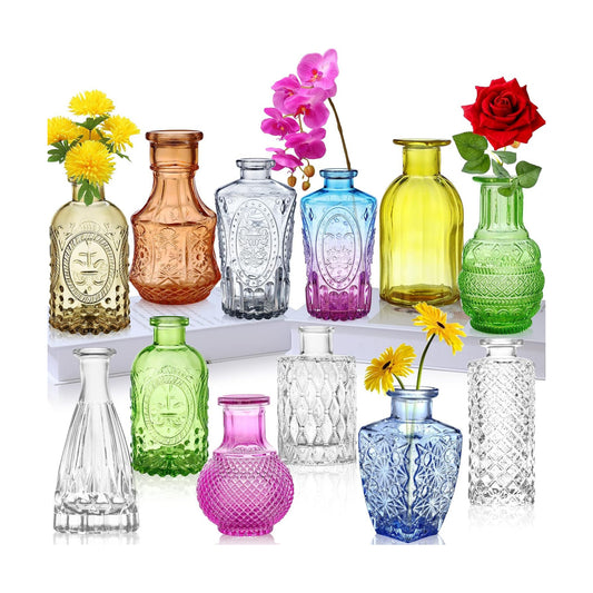 Glass Bud Vases / Set of 12