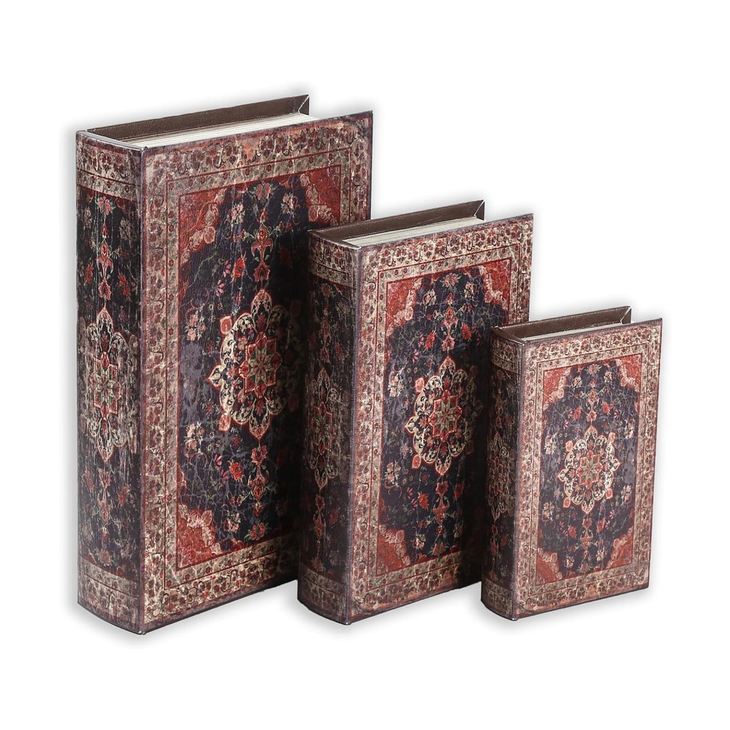 Wooden Book Box / 3 x Retro / Set of 3
