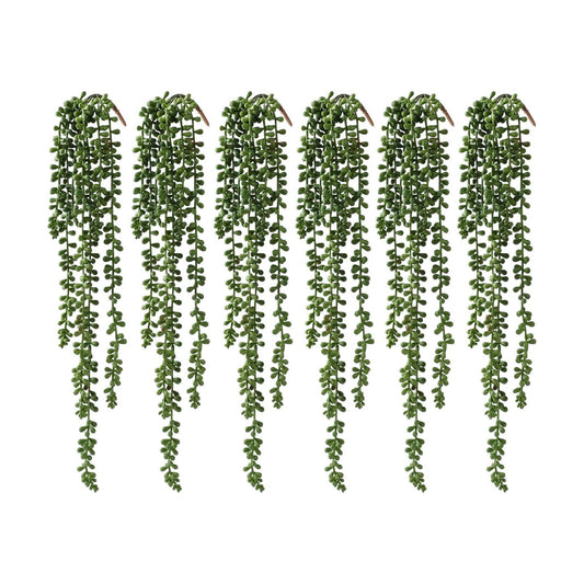 Artificial Succulents Hanging Plants / Green / Set of 6