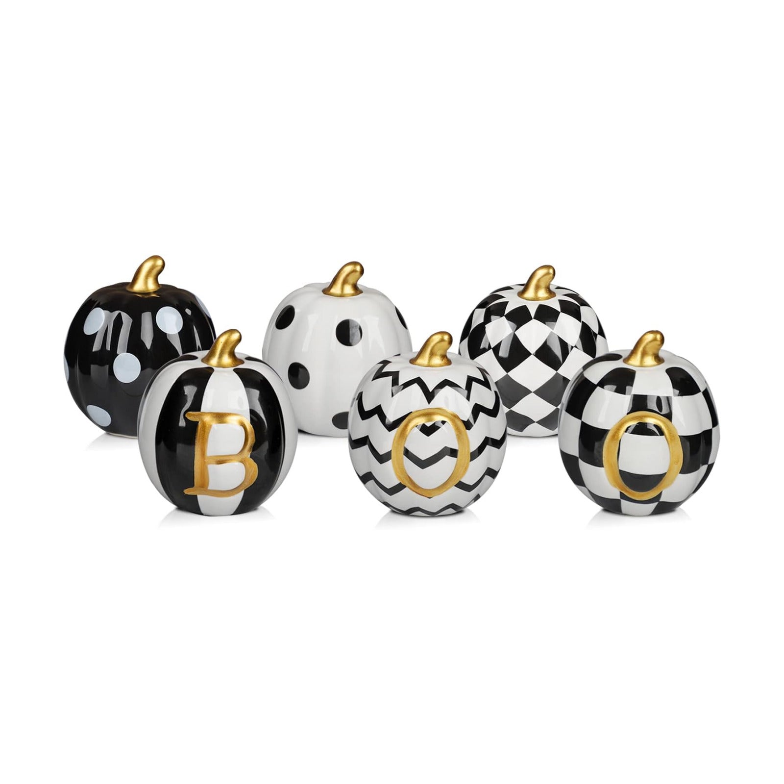 DAZONGE Set of 6 Ceramic Halloween Pumpkins Halloween Decorations Indoor