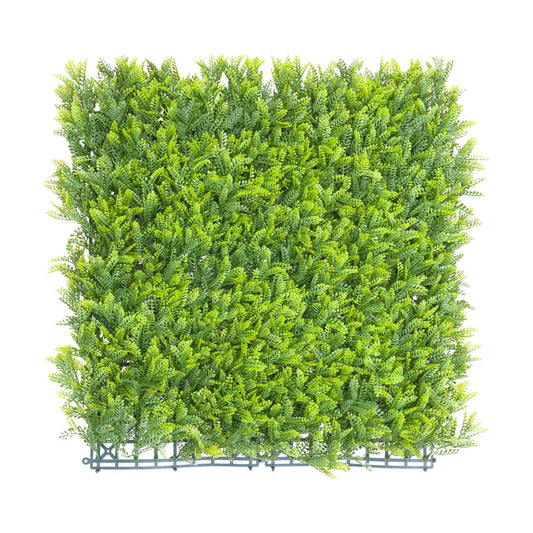 Artificial Plant Fence Panel Faux Leaves Grass Wall Privacy / 20 x 20 / Mimose Leaves / Set of 6