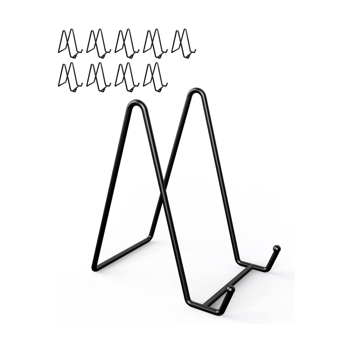 Metal Plate Holder Picture Stand / 6 / Black / 6 Inch / Set of 10