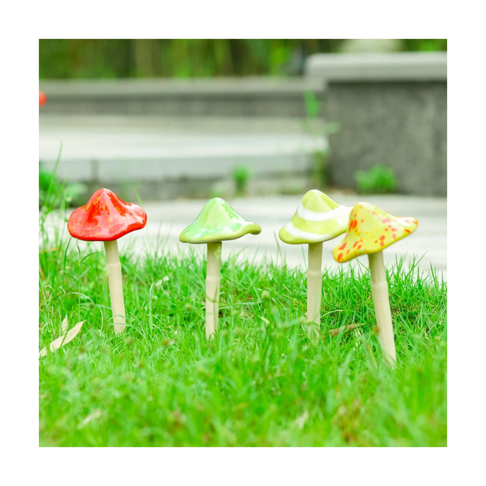 Mushroom Statue Decor / 4 Mushroom / Set of 4