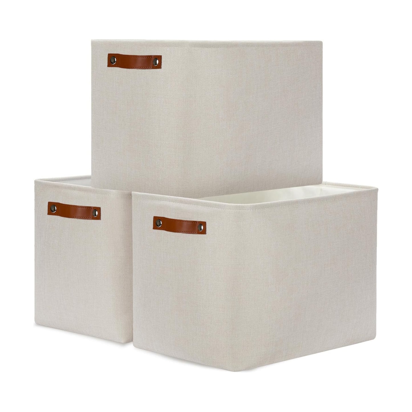 Large Storage Bins / Beige / 16 x 12 x 12 / Upgrated/3p