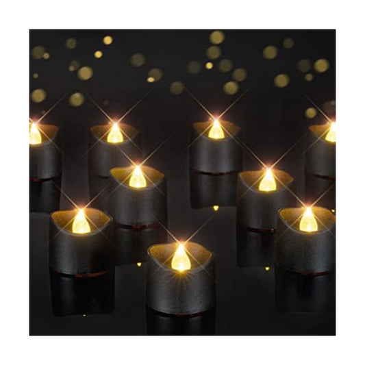Homemory 12-Pack Black Flameless Battery Tea Light Candles, 200+ Hours