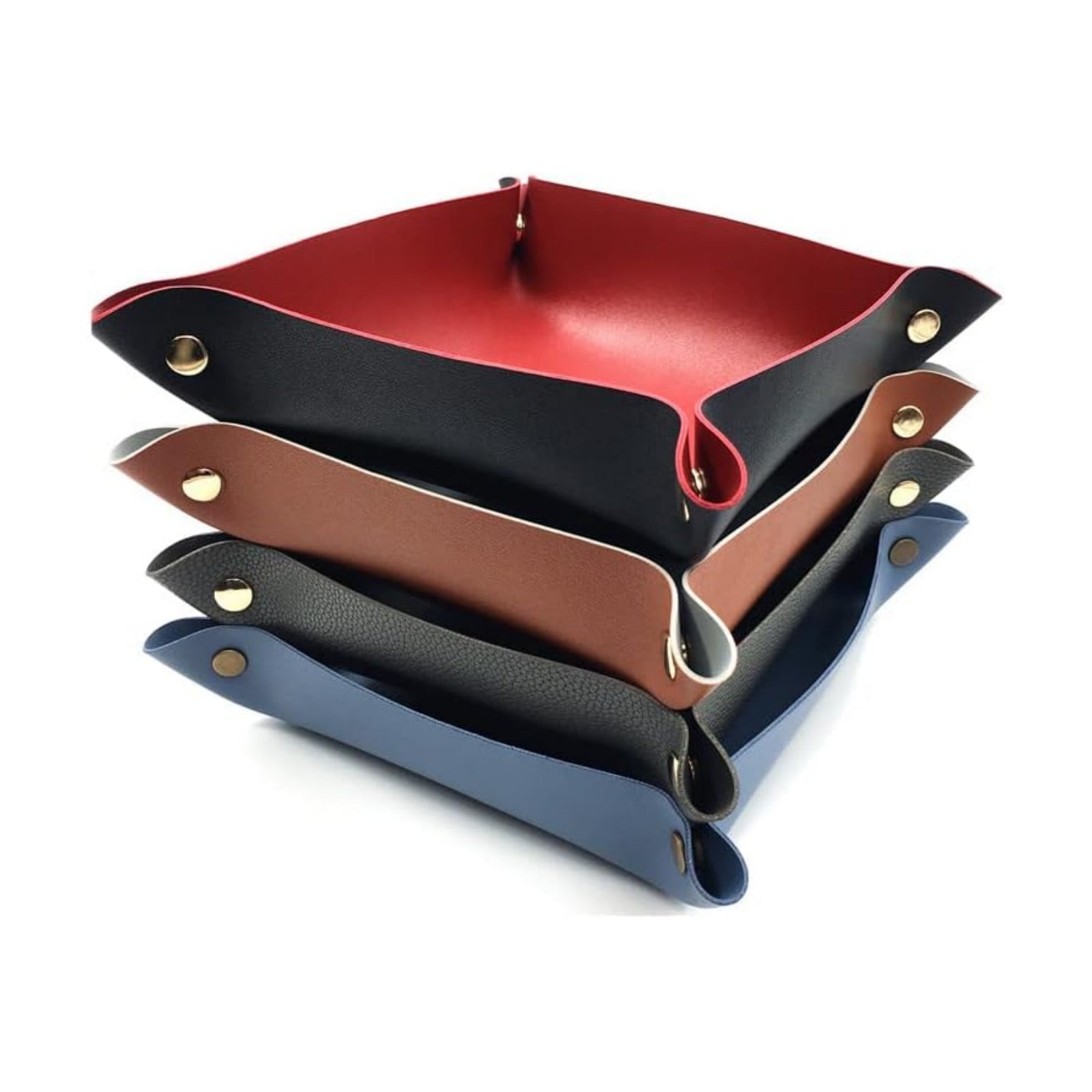 Valet Tray PU Leather Jewelry Tray for Women and Man Portable Catchall Travel Storage / Set of 4