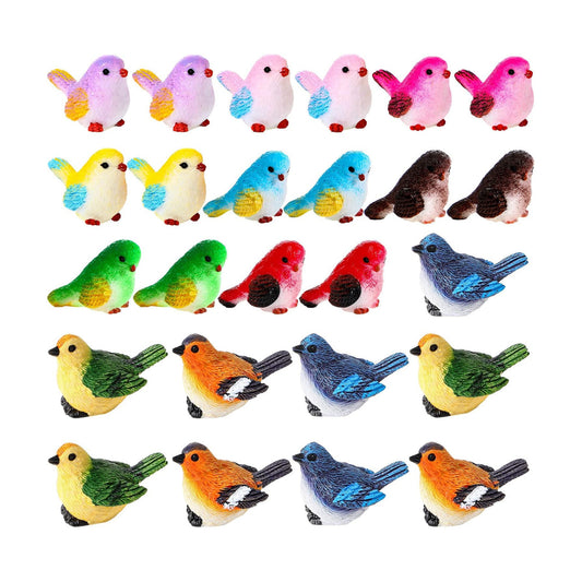 Miniature Bird Figurines Animal Figurines Tiny Mini Resin Birds Statues Animal Garden / Set of 25