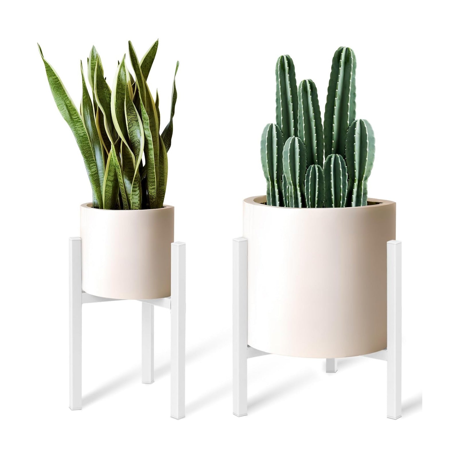 Adjustable Plant Stand Pack of 2 , Metal Planter Stands Indoor Outdoor, Mid Century Modern Plant Holder, Fit 8 10 12