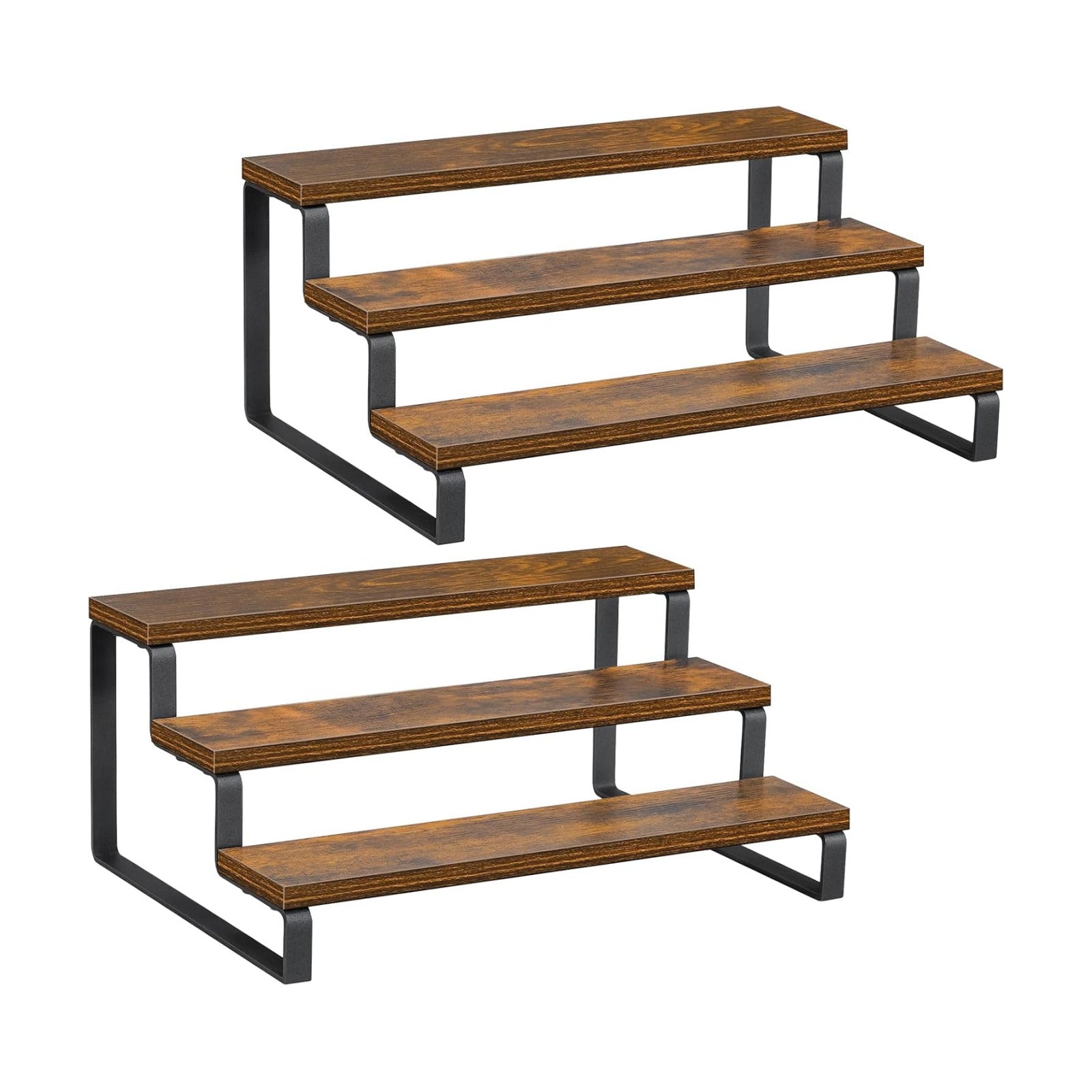 Giikin 3-Tier Spice Rack, 13.8 Inch Wood Countertop Spice Storage Holder, Kitchen Pantry Cabinet Organizer Cupboard for