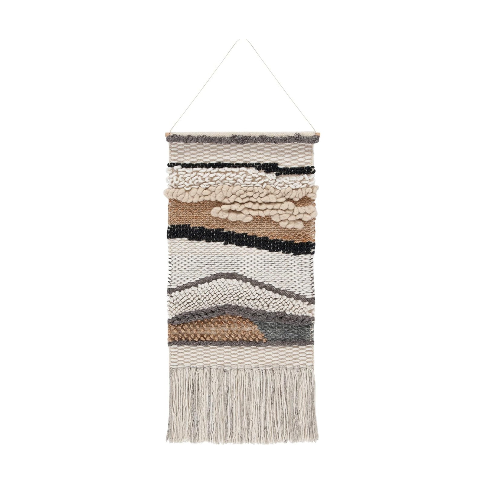 SAFAVIEH Home Collection Sedona Saraj Boho Tribal /Grey Wool & Jute Woven Tapestry Hanging / Ivory