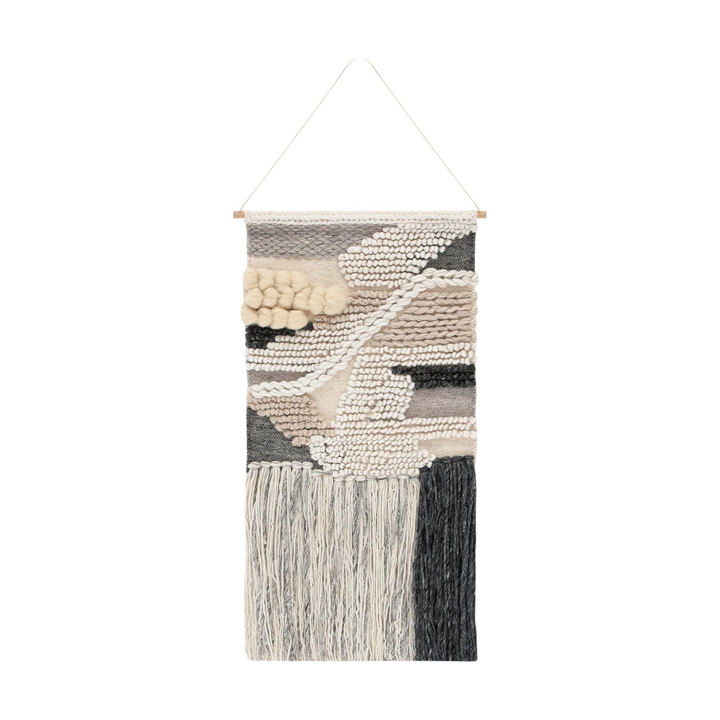 SAFAVIEH Home Collection Sedona Itsuki Boho Tribal /Grey Wool Woven Tapestry Hanging Wall / Ivory