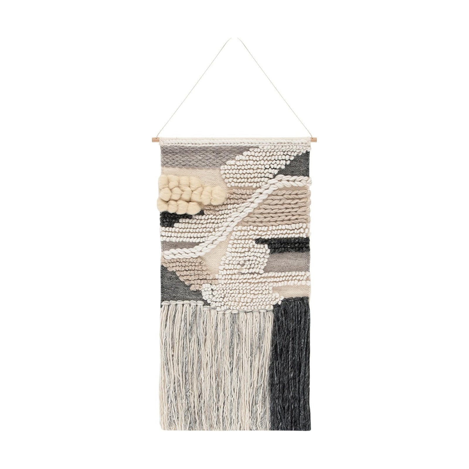 SAFAVIEH Home Collection Sedona Itsuki Boho Tribal /Grey Wool Woven Tapestry Hanging Wall / Ivory
