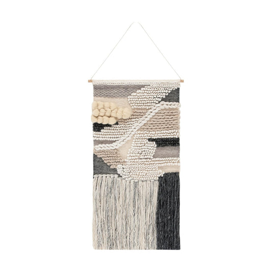 SAFAVIEH Home Collection Sedona Itsuki Boho Tribal /Grey Wool Woven Tapestry Hanging Wall / Ivory