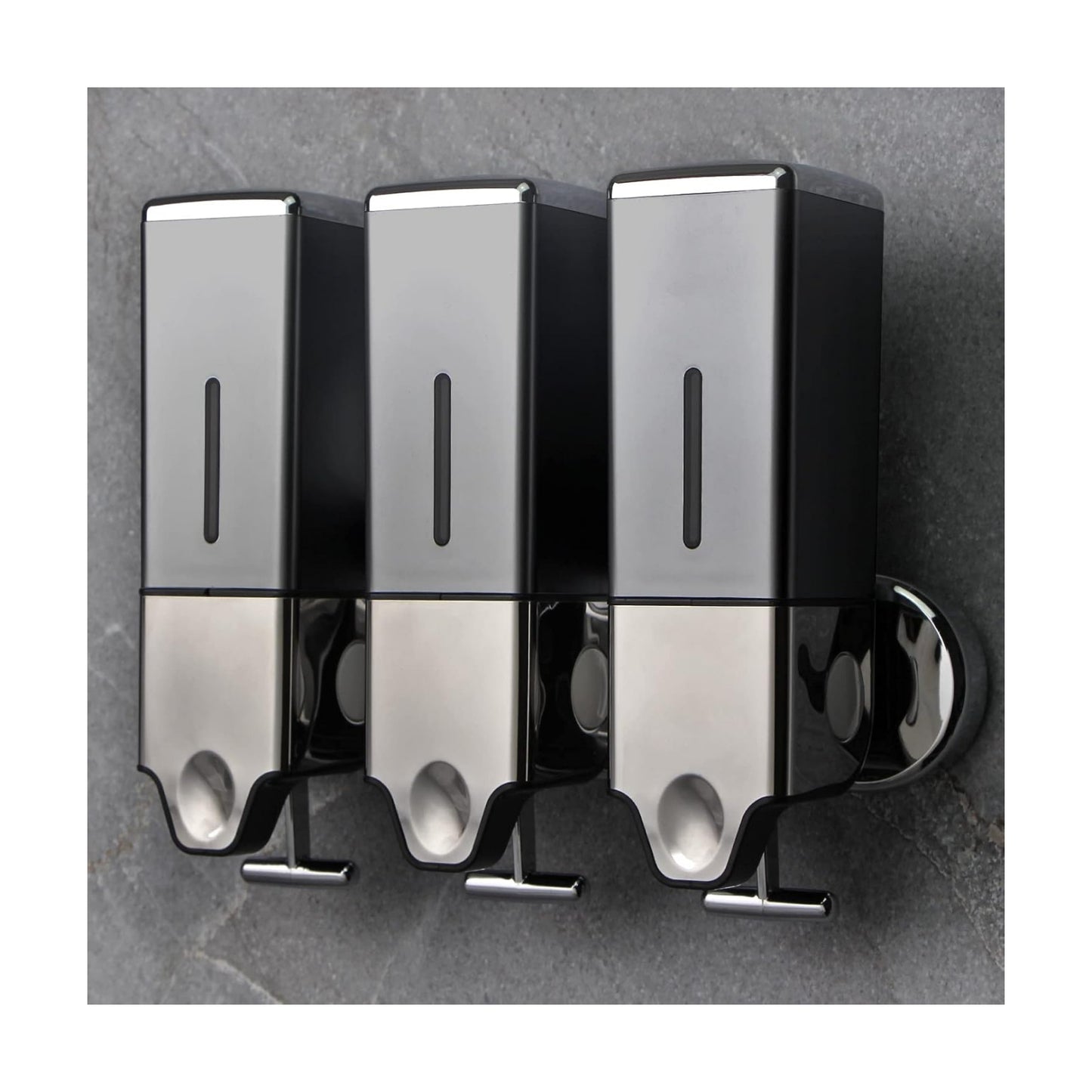 3 x 500ml per Cup Wall Mounted Manual Soap Dispenser for Home, Bath, Kitchen, Hotels, Restaurants. Shower and Lotion