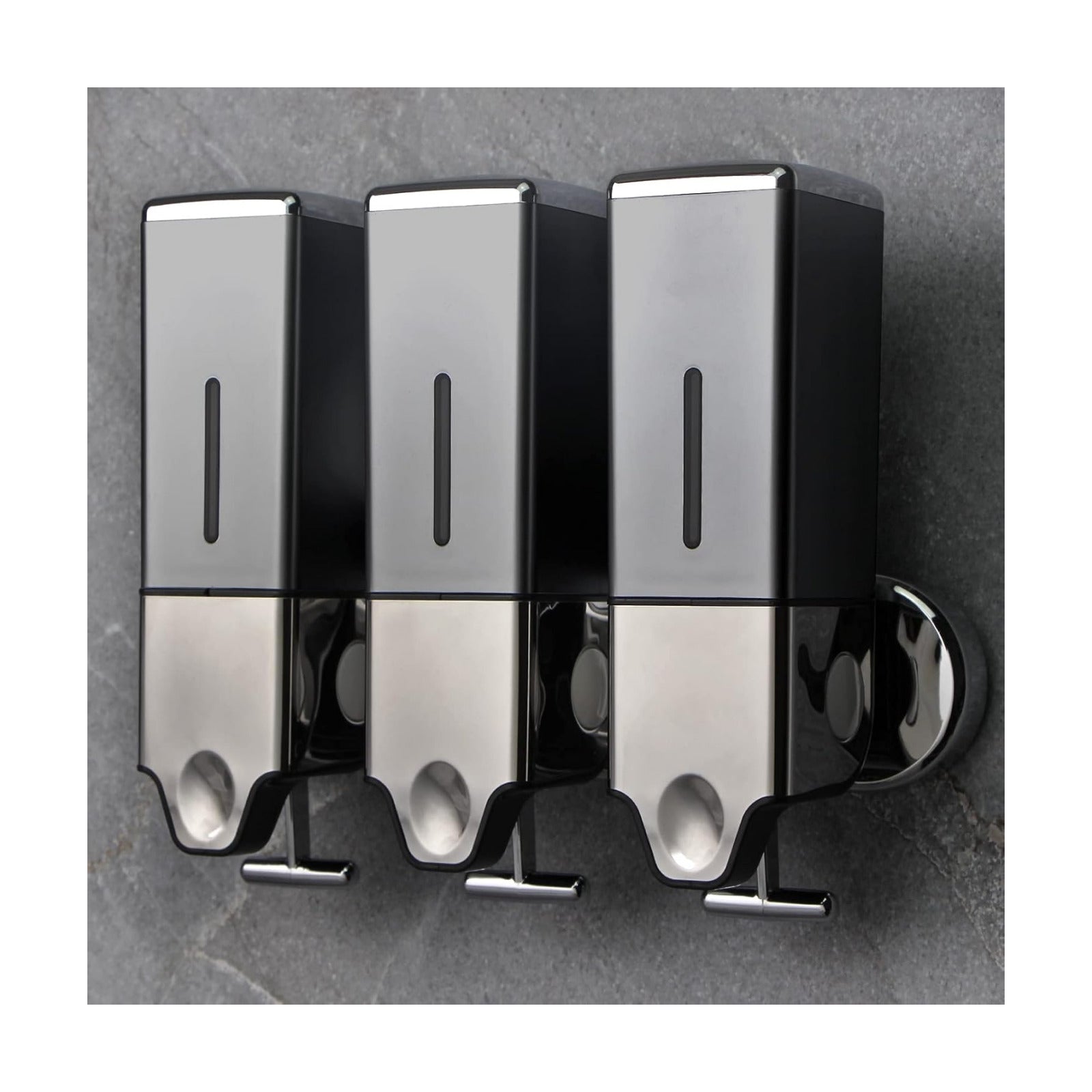3 x 500ml per Cup Wall Mounted Manual Soap Dispenser for Home, Bath, Kitchen, Hotels, Restaurants. Shower and Lotion