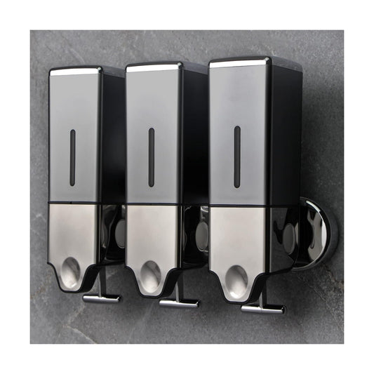 3 x 500ml per Cup Wall Mounted Manual Soap Dispenser for Home, Bath, Kitchen, Hotels, Restaurants. Shower and Lotion
