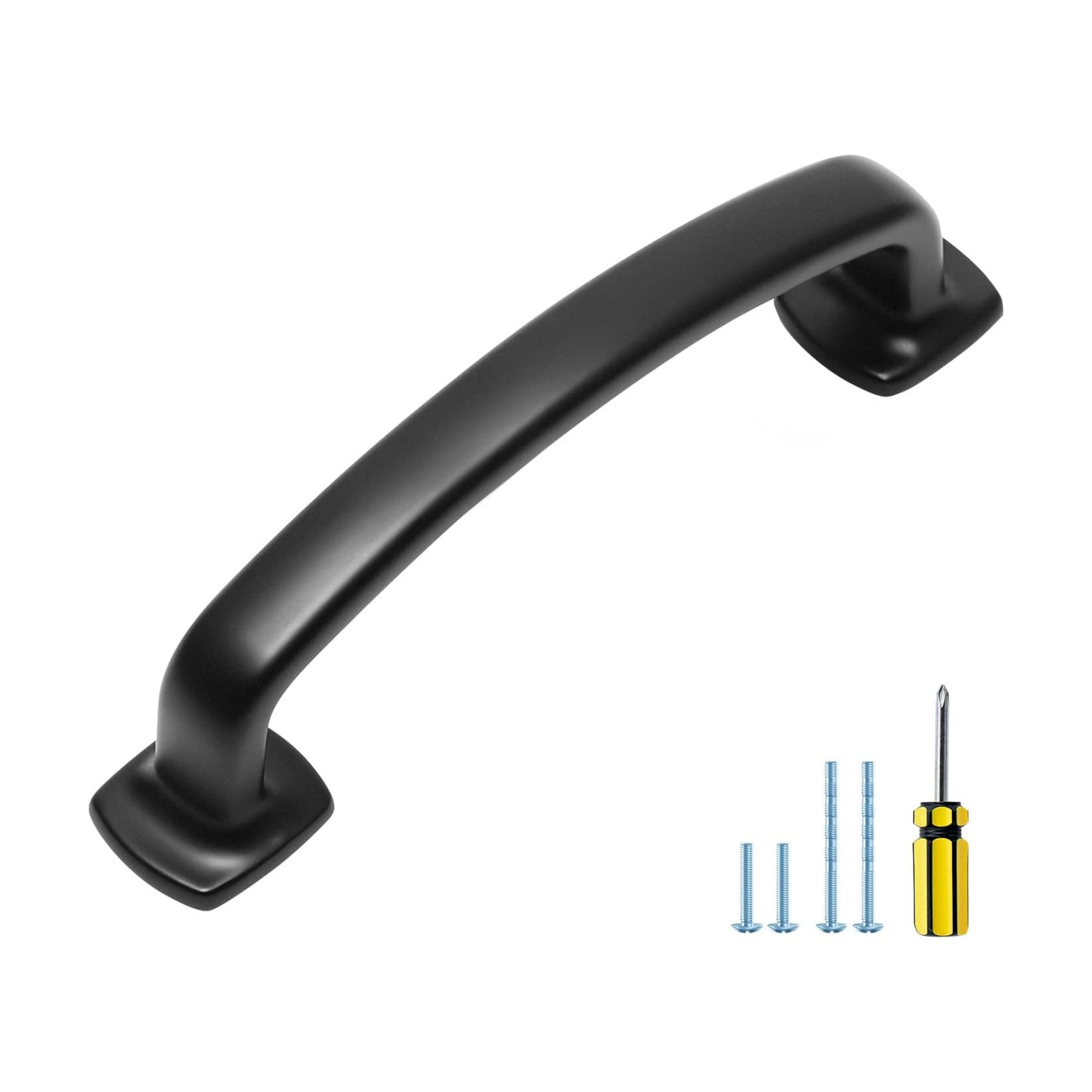 Arch Cabinet Pulls Solid 3-3/ Matte Kitchen / Black / 3-3/4 Inch Hole Center / 4 Inch / Set of 10