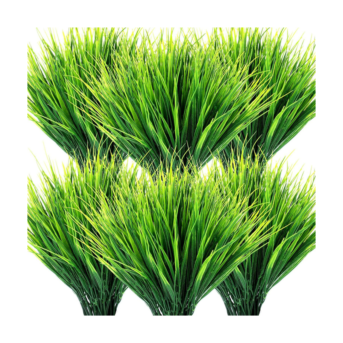 Ysleen 40 Bundles Artificial Grasses Outdoor UV Resistant Fake Plants No Fade Faux Grass Plastic Wheat Grass Greenery Shrubs Garden Porch Window Box Decorating Craft