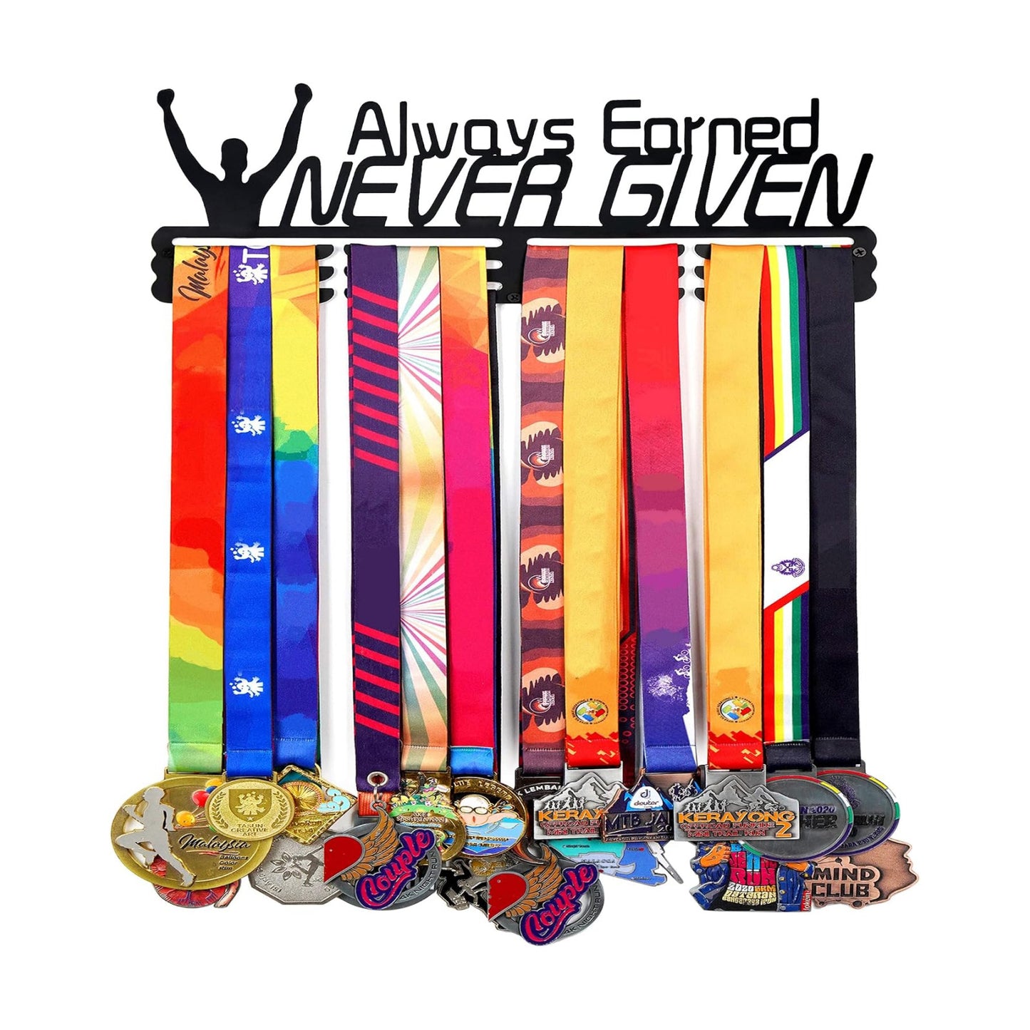 Goutoports Medal Hanger Display Rack - Personalized Award Ribbon Organizer for Sports Race Runner Gymnastics Plaques