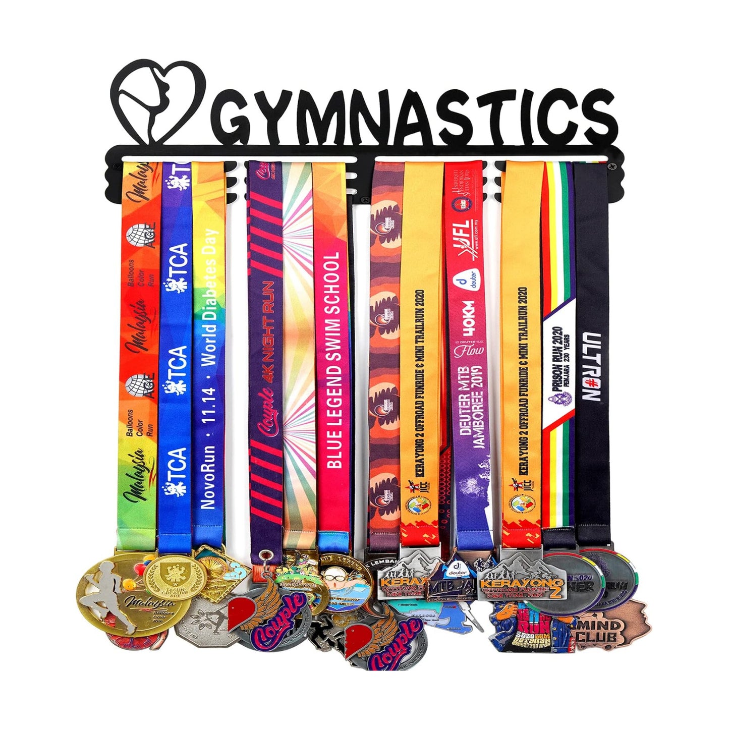 Goutoports Medal Hanger Display Rack - Personalized Award Ribbon Organizer for Sports Race Runner Gymnastics Plaques