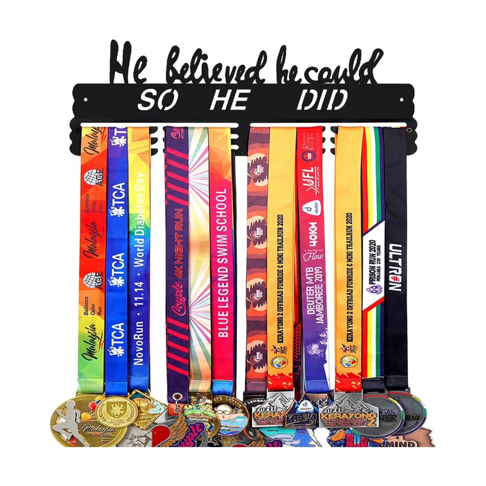 Goutoports Medal Hanger Display Rack - Personalized Award Ribbon Organizer for Sports Race Runner Gymnastics Plaques