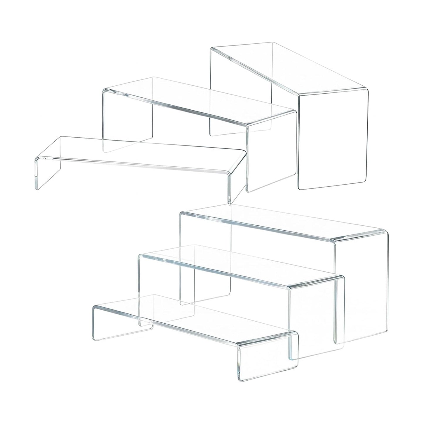 Rectangle Display Stand for Figures / Transparent / Set of 6