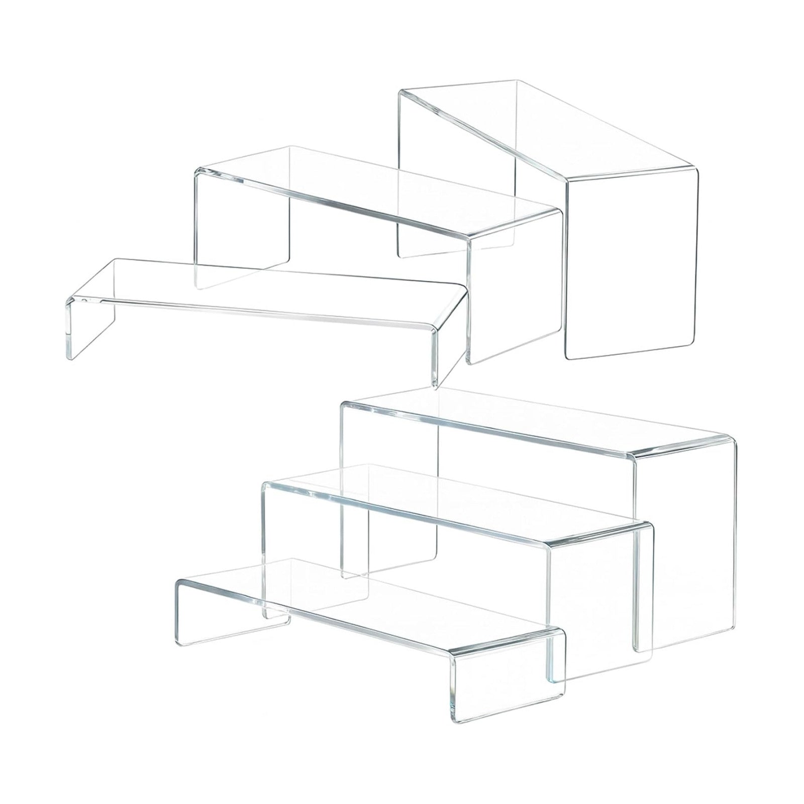 Rectangle Display Stand for Figures / Transparent / Set of 6