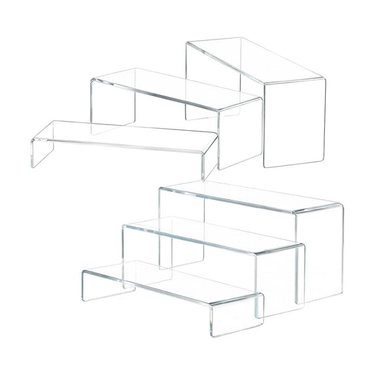 Rectangle Display Stand for Figures / Transparent / Set of 6