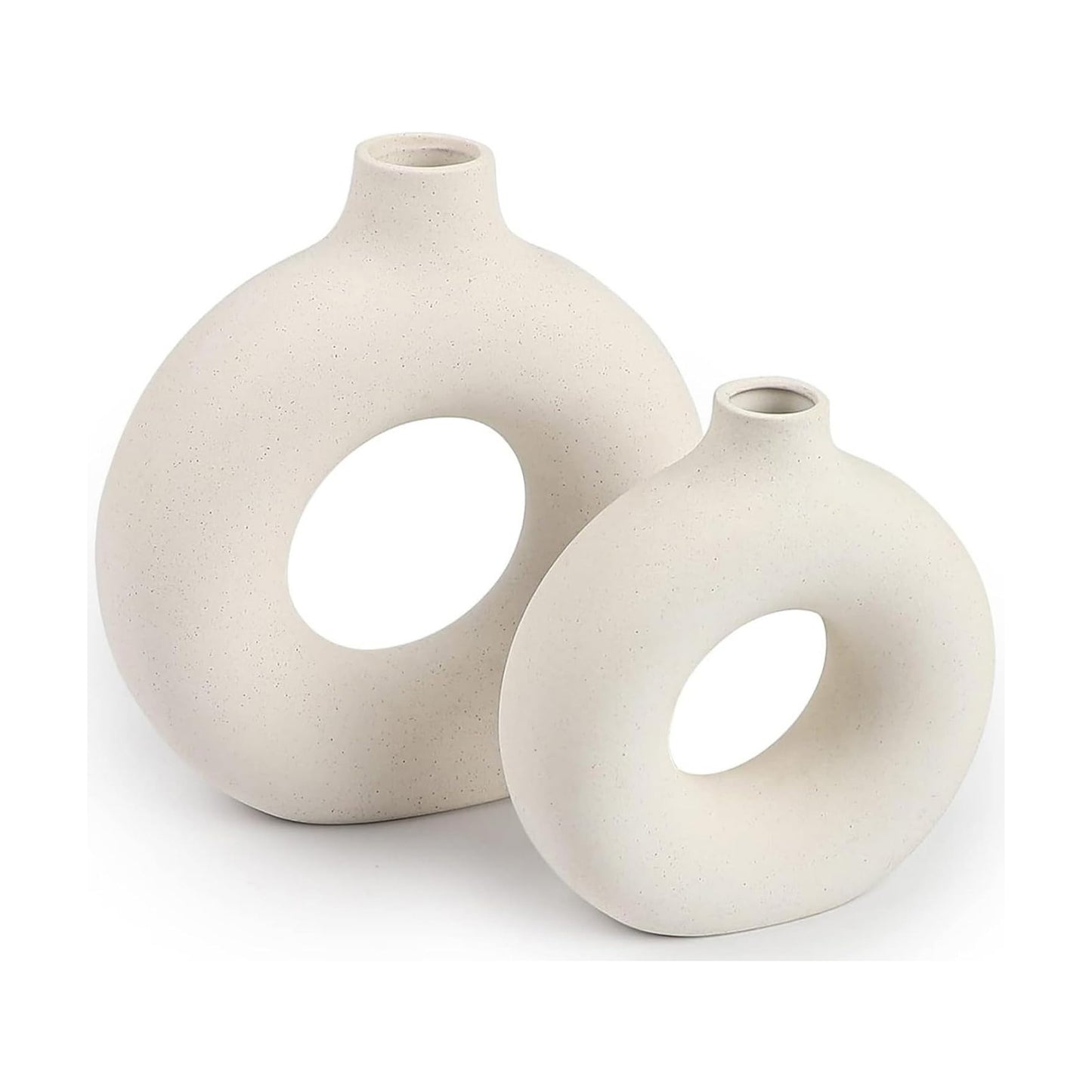 Modern Vases / Ceramic Vases / White / Small + Big / Set of 2