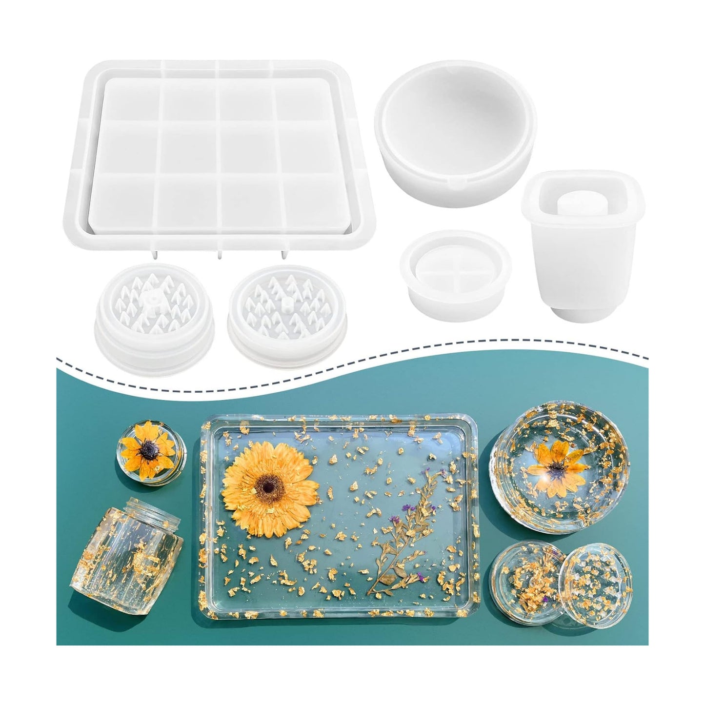 Jar Mold / Resin Tray Molds / Resin Tray Molds Set