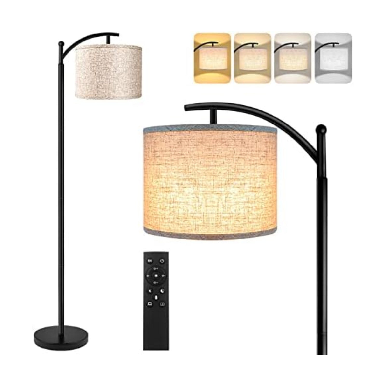 ROTTOGOON Floor Lamp for Living Room, 4 Color Temperature LED Floor Lamp with Remote Control & Foot Switch, LED Bulb