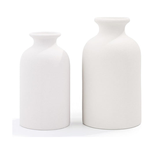 Hirdbrote Small Ceramic Vases for Decor / Milk White