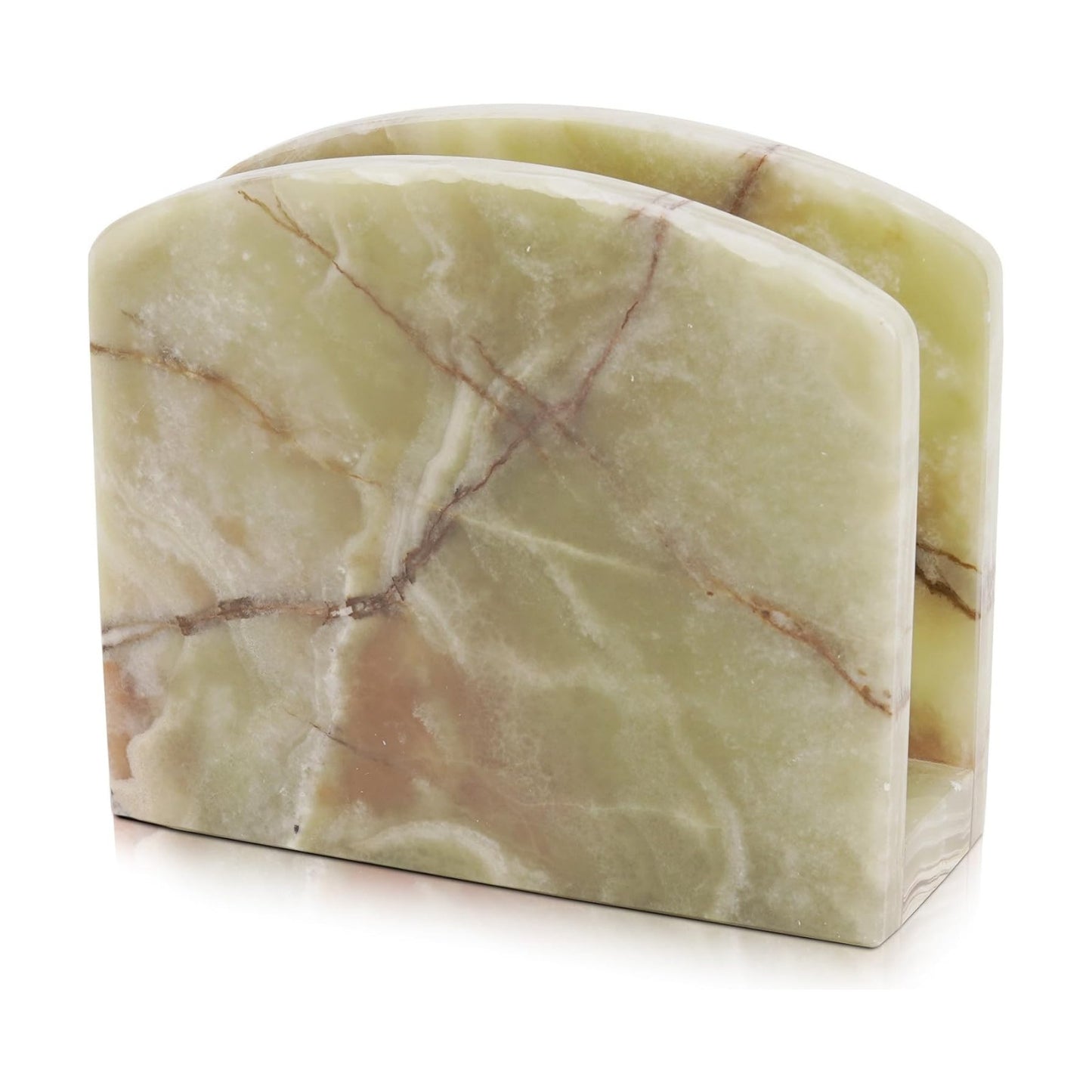 Marble Napkin Holder 5.5" Onyx Handmade Simple Modern Home & Kitchen Napkins Paper Holder / Green