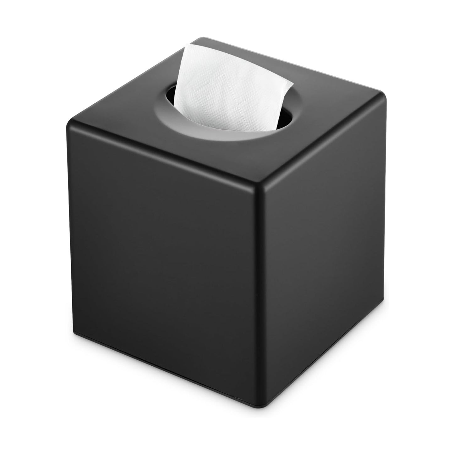 Modern Decorative Square Facial Storage Tissue Box Holder / Matte Black