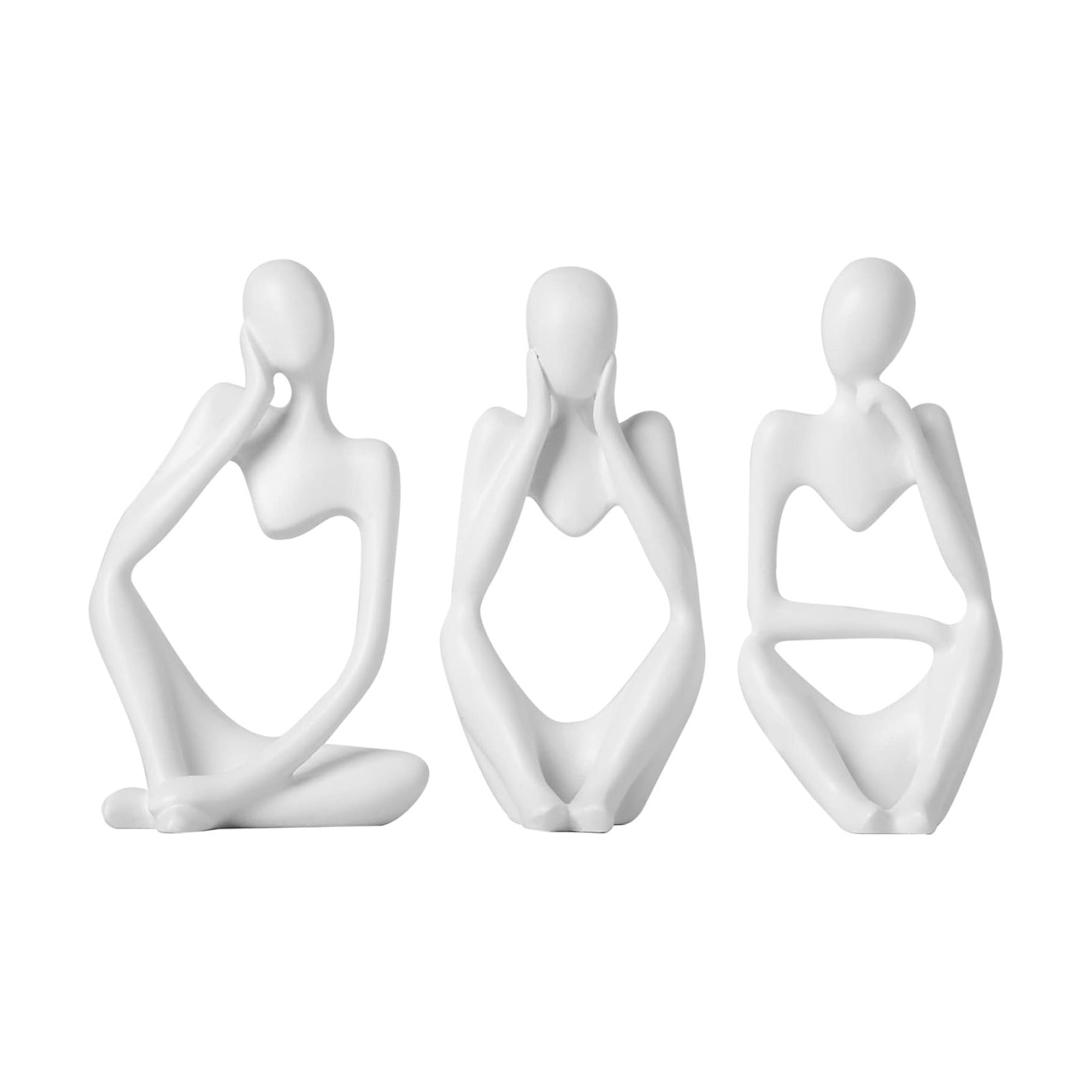 Resin Collectible Figurines / White / One Size / Set of 3