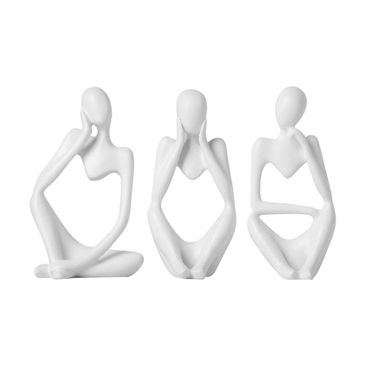 Resin Collectible Figurines / White / One Size / Set of 3