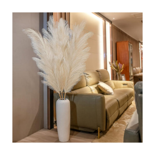 Tall Faux Fluffy Artificial Dried Pompous Grass for Floor Vase Filer / Pampas Grass / Set of 3