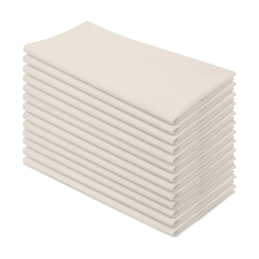 Aunti Em's Kitchen Natural Cotton Napkins Cloth 20 x 20 Oversized 100% Natural Bulk Linens for Dinner, Events