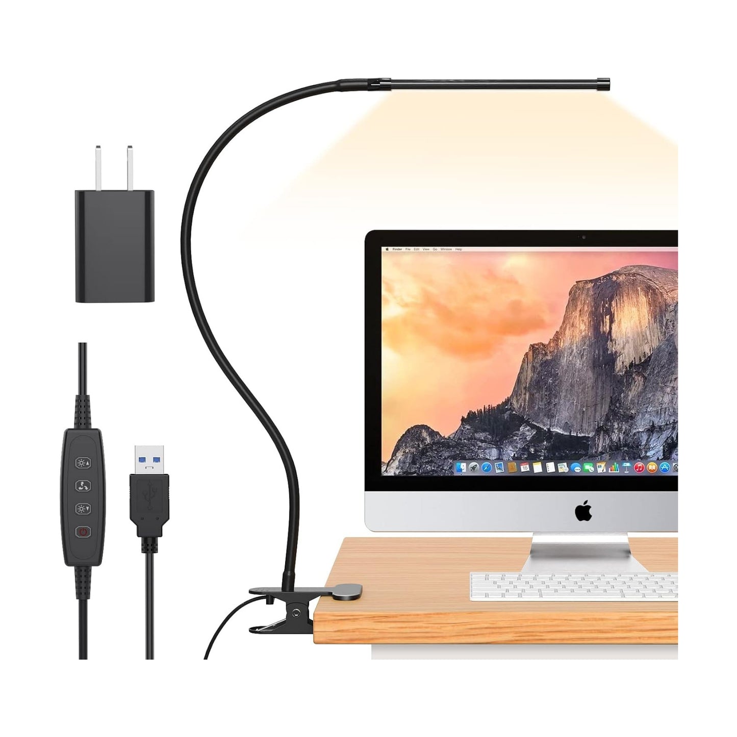 iZELL LED Desk Lamp for Home Office with Clamp [77 LEDs Light 3 Color Modes & 10 Brightness Levels] Flexible Gooseneck