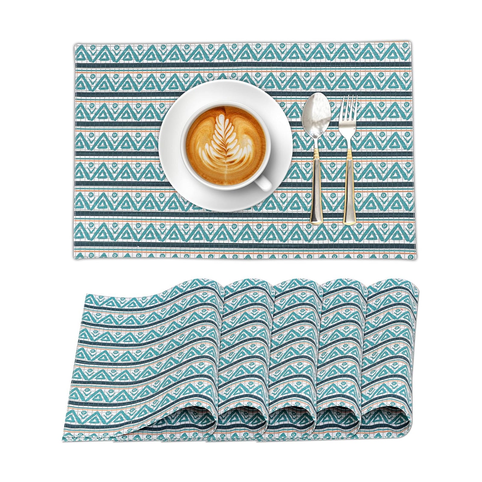 Ruvanti Placemats Set of 6, 100% Cotton Place Mats of 13"x19" – Kite | Heat, Stain resistant, Washable, Non-Slip