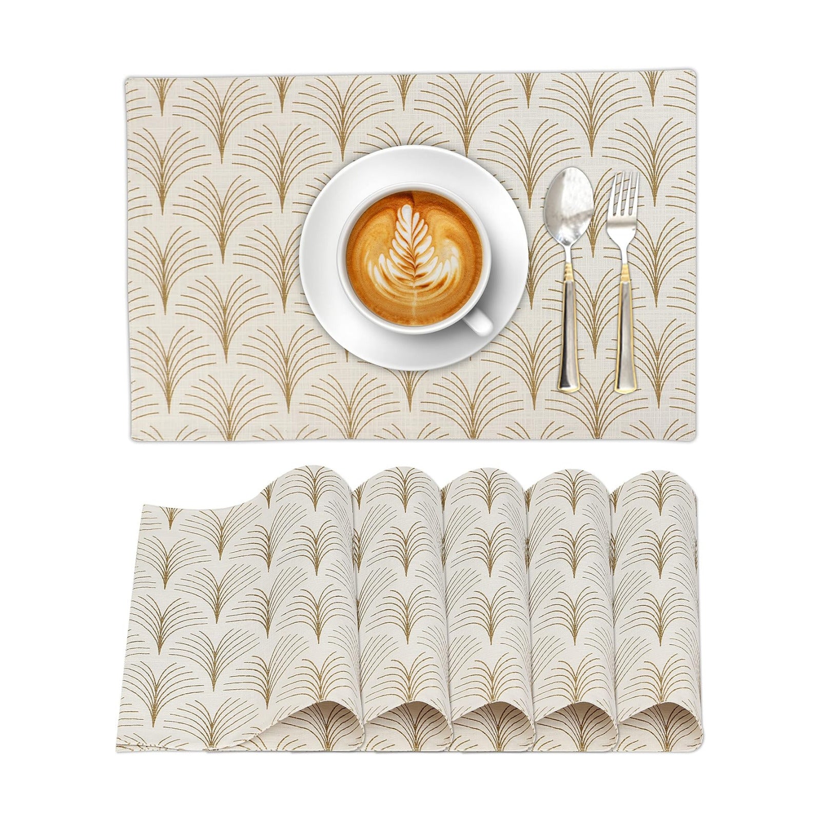 Ruvanti Placemats Set of 6, 100% Cotton Place Mats of 13"x19" – Luminous | Heat, Stain resistant, Washable, Non-Slip