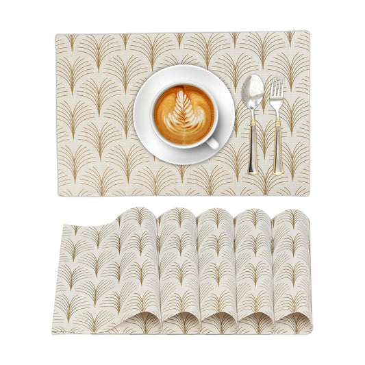 Ruvanti Placemats Set of 6, 100% Cotton Place Mats of 13"x19" – Luminous | Heat, Stain resistant, Washable, Non-Slip