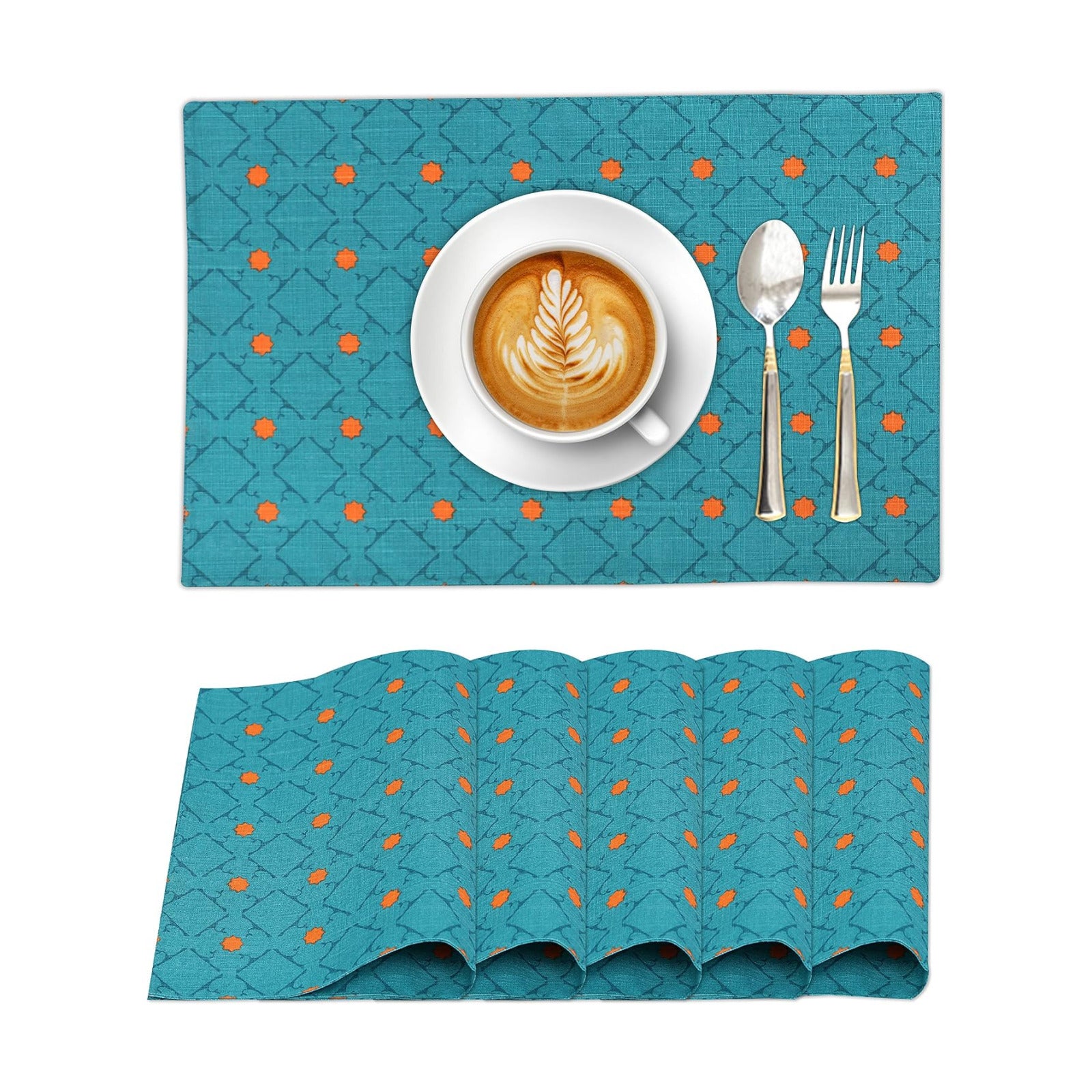 Ruvanti Placemats Set of 6, 100% Cotton Place Mats of 13"x19" – Combo | Heat, Stain resistant, Washable, Non-Slip