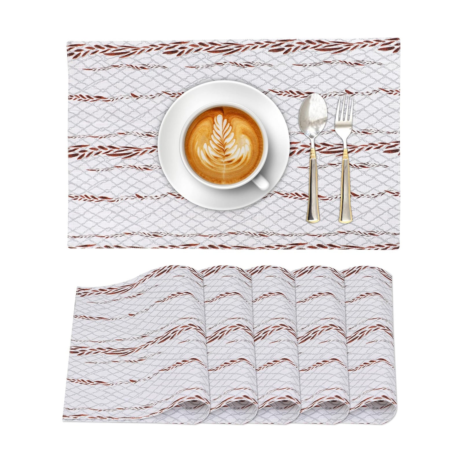 Ruvanti Placemats Set of 6, 100% Cotton Place Mats of 13"x19" – Wheatable | Heat, Stain resistant, Washable, Non-Slip