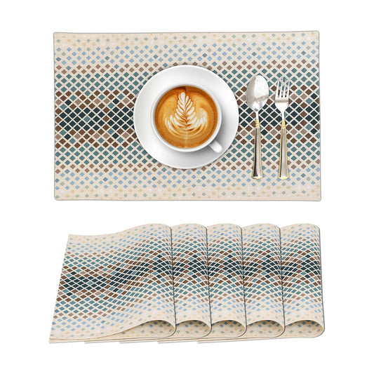 Ruvanti Placemats Set of 6, 100% Cotton Place Mats of 13"x19" – Faded | Heat, Stain resistant, Washable, Non-Slip
